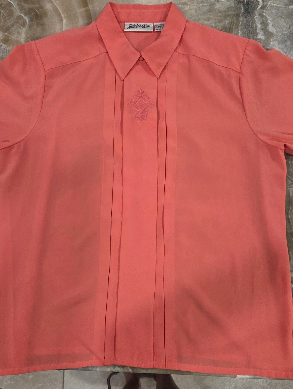 Vintage Coral Yves St. Clair Blouse